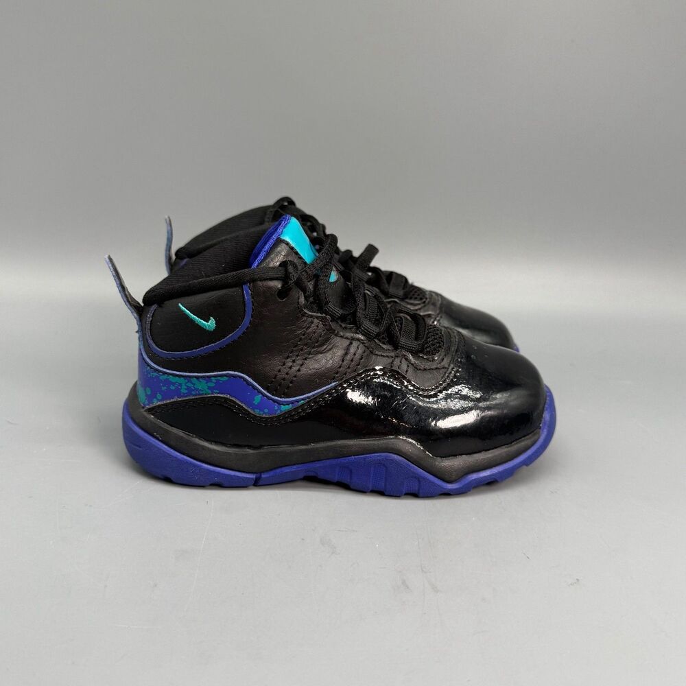 Nike Air Zoom Phenom 4 Boys Kids Toddler 8C Black Aqua Berry Retro Patent Shoes